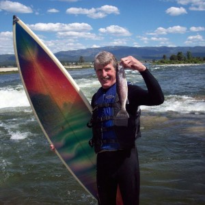 David Allan Surfing and Catching Trout