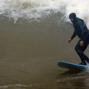 Randy Fisher Surfing on the Dries