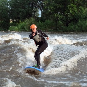 Hannah Ray J River Surfing at Double D Wave