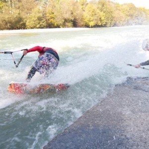 River Surfing at Kugelfang Wave, Steyr