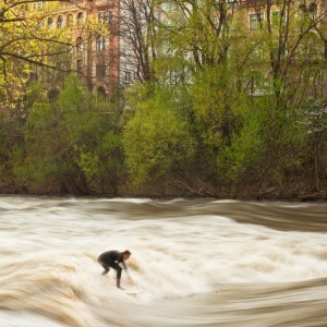 High Water River Surfing
