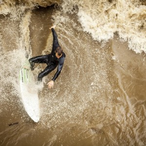 High Water River Surfing