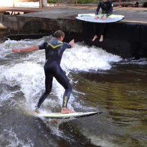 Surfing the Elbe River